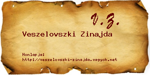 Veszelovszki Zinajda névjegykártya